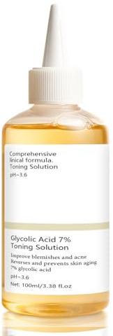 Eveellyn Ácido Glicólico 7% Tónico Facial Exfoliante, Glycolic Acid, Apto para Todo Tipo de Piel, Cuidado Facial Diario, Reduce Imperfecciones, Piel Radiante (100ml) (100 ml)