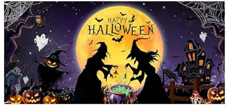 Banner per porta di garage di Halloween, copertura per porta del garage di Halloween, banner di tela di sfondo di Halloween appeso, garage porta bandiere covers (400 x 180 cm)