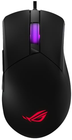 ASUS ROG Gladius III Core Wired Gaming Mouse – Right-Handed Ergonomic, 72g, 12K DPI, ROG Paracord, Push-Fit Switch Sockets/Hot-Swappable Switches, Gear Link Web-Based Configuration, PC/Mac Support