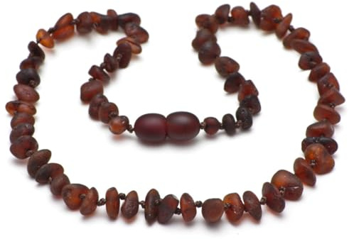 Baltic Secret Amber Necklace, Handmade Pearl Necklace, Real Stone, Raw Baltic Amber, Gift Set for Men, Mother, Women, Amber Necklace, 40 cm, Gemstone, Amber