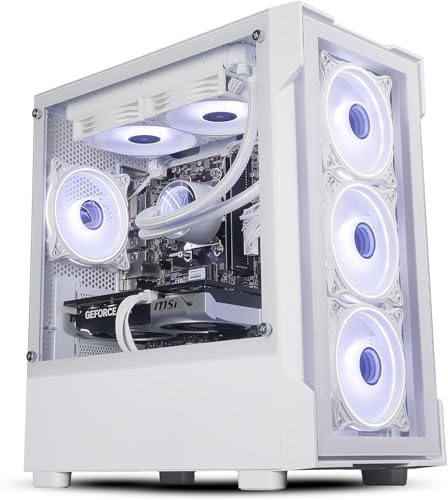 ionz Gaming PC Desktop | Ryzen 7 5800X | NVidia RTX 5070 | 32GB RAM | 1Tb NVME SSD | 240mm AIO | 650W 80+ PSU | Windows 11 | WiFi - Tornado- White