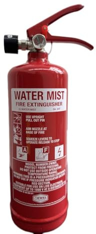 2L Water Mist Fire Jewel Extinguisher – 8A 25F (8B) Kitemarked, 5-Year Warranty, Wall Bracket Included