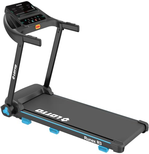 Tapis de Course Électrique Lotto Runex R3, Pliable 100%, Moteur 2 CV, Vitesse 1–12 km/h, Inclinaison 2 Niveaux, LED, Bluetooth, 12 Programmes, Surface 105×40 cm, 100 kg