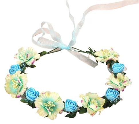 Hårband med konstgjord blomsterkrans Artificiell blommig krona Flerfärgat hårtillbehör(Color4)