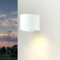 Licht-Erlebnisse Wandleuchte GU10, Aussenlampe Wand Weiß, Downlight Außen, halbrund, Garten, Terrasse, T:9,2 cm, IP44, regenfest, Haustür Lampe, Outdoor Wandleuchte
