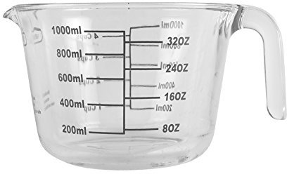 Farberware 4-Cup Borosilicate Glass Wet and Dry Measuring Cup with Oversized Measurements, Clear