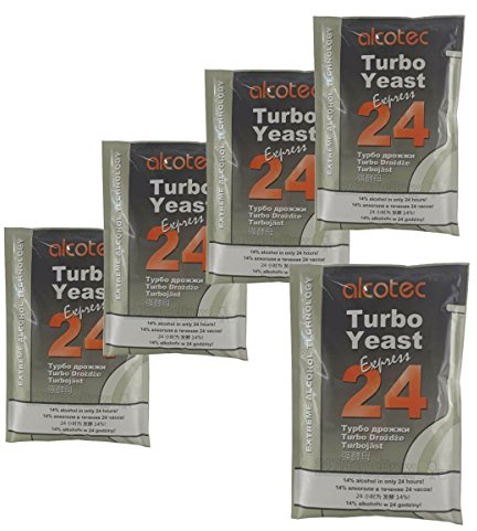 5 x Alcotec Turbo Yeast Express 24 – extremt snabb sockerjäsning 24 h