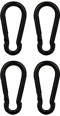HOMPER M6 Karabinerhaken,4 Stück Edelstahl Sonnensegel Zubehör,Sonnenschutz Befestigung Segel Hängematten Boxsack Camping Angeln Wandern Belastbarkeit 100kg, 60 x 6 mm
