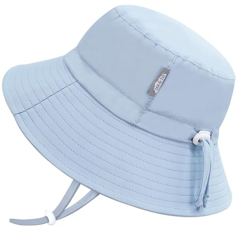 Jan & Jul Cappello da pescatore per bambini, protezione UV UPF 50+, cappello da sole (blu chiaro, 0-6 mesi), azzurro, 0-6 Mesi
