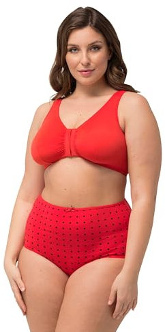 Ulla Popken Damen Bustier, Cup C/D BRA, neon rot, 95D