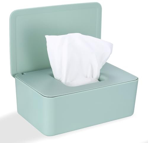 Scatola Porta Salviette Umidificate, Porta Scatola per Salviette Umidificate, Dispenser per Salviette Umidificate per Bambini, Scatola di Carta Umida per Casa Ufficio(Verde)