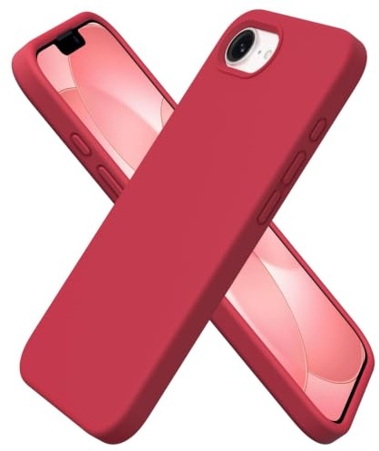 ORNARTO Cover per iPhone 16e/iPhone 17e Silicone,Antiurto,Rosso