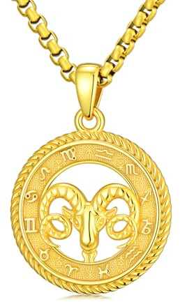PARYFO Constellation Halsband Hängsmycke 12 stjärntecken Horoskop Hängsmycke i Oxidera Guld Astrologi Födelsedagspresenter för Kvinnor Män Unisex, 22MM, Sterlingsilver, Kristall