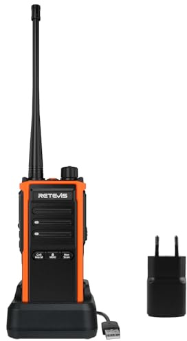 Retevis C65B Walkie Talkie, IP67 Vattentät Tvåvägsradio, Lång Räckvidd, 1800mAh Uppladdningsbart Batteri, Kraftig, för Utomhusfiske Båtliv (1 förpackning)