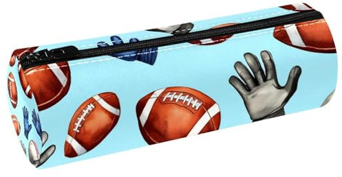 VAPOKF American Football-Helm-Handschuhe, Lederfässer, Stifteetui, Münzbörse, Kosmetiktasche, Make-up-Tasche für Studenten, Schreibwaren, Schule, Büro, Aufbewahrung