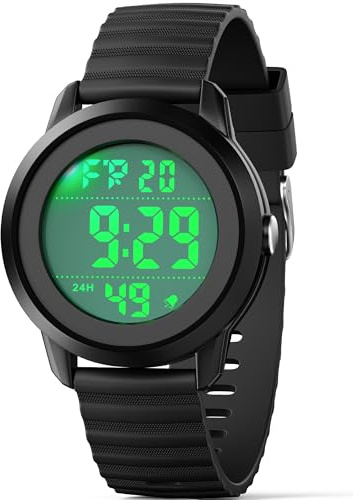 CKV Kids Watch Digital for 10-18 Boys Girls Teens, 1.5'' Dial 30M Waterproof Sports Wristwatch for Child with Backlight,Countdown