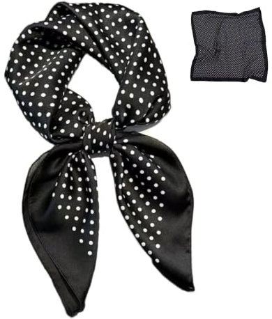 GIMIRO Foulard en Soie Polyester, 70 x 70 cm, Motifs Géométriques et Floraux, Style Élégant, Bandana pour Femmes