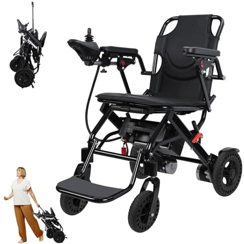 Adult Electric Wheelchair Lightweight Folding Transport Wheelchairs for Adults,250 LBS Capacity Foldable Power Chair 500W Motorized Wheel Chair for Motorized Wheelchair,12+ Km Travel Distance Black U