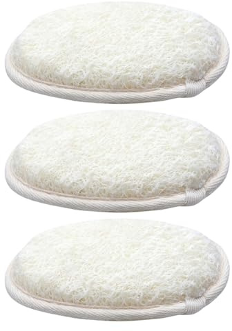 MOLUCKFU 3 Pezzi Spugna Esfoliante Naturale Loofah Spugna Corpo Mano per Rimozione Morta Scrubber Doccia Riutilizzabile per Pulizia Quotidiana e Delicata