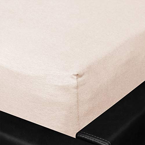 G BETTWARENSHOP Jersey Spannbettlaken Multi-Stretch leinen, 80x200-80x220 cm