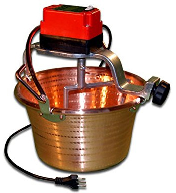 Nuova Fac: paiolo in rame fondo piatto con mescoaltore Litri 14 (cm.38)