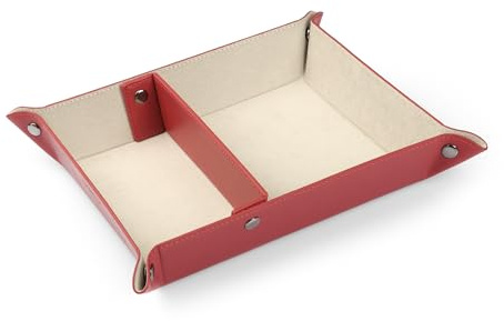 Londo Bandeja de Cuero Organizador Práctica Caja de Almacenamiento para Carteras, Relojes, Llaves, Monedas, Teléfonos Celulares y Equipos de Oficina, Unisex