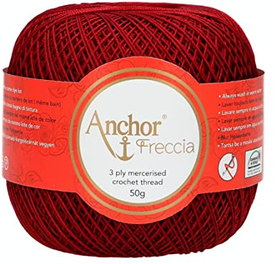 Anchor Freccia Stärke 16 4771016-00044 rot Häkelgarn, 100 % Baumwolle