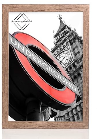 rahmengalerie24 Bilderrahmen Fotorahmen 33x98 cm Apfel bilderrahmen zum aufhängen MDF picture frames Farbe und 40 verschiedene Größen wählbar ohne Passepartout Rahmen London