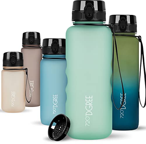 720°DGREE Botella Agua 1,5 Litros “uberBottle“ - Tamiz-Fruta, softTouch - Sin BPA, Prueba de Fuga, Reutilizable, Antigoteo - XL Cantimplora, Water Bottle ideal para Fitness, Gimnasio, Deporte, Outdoor