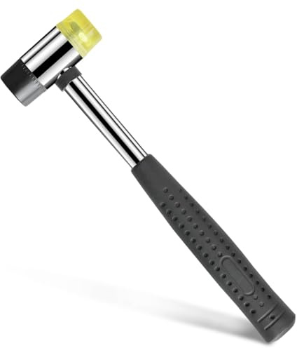 25mm Dual Head Nylon Rubber Hammer Jewelers Metal Mallet,Multipurpose, Doublesided & Lightweight Mallet Soft Hammer for Home Decoration Installation Hand Tool
