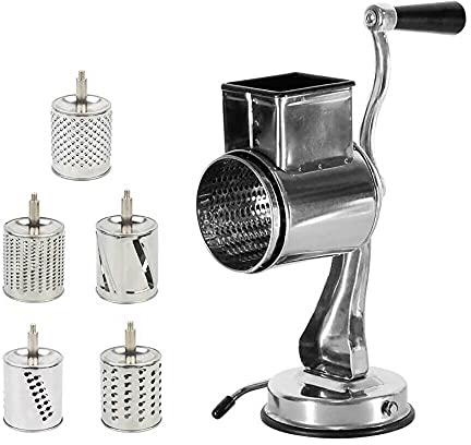 Coupe-légumes manuel avec 5 tambours en acier inoxydable, râpe à légumes, salade de légumes, ustensile de cuisine professionnel pour pommes de terre, concombres et autres légumes et fruits