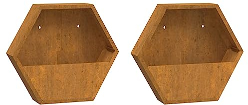 vidaXL Jardineras de Pared 2 uds Acero corten Oxidado 46x10x40 cm, Jardinera de Pared para Exteriores, Jardinera montada en la Pared, Maceta de Pared