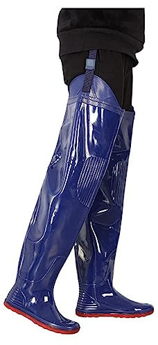 Bottes De Pêche En Caoutchouc Ultra Légères Pour Hommes Et Femmes, Travail Dans La Boue Avec Semelle Antidérapante, Chaussures De Wading Parfaites Pour La Pêche, La Chasse, La Plantation,36EU,Blue