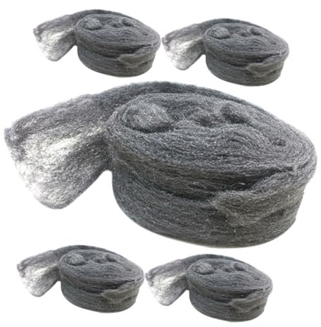 TOPPERFUN 5pcs Steel Wool Mice Barrier Fine Steel Wool Pad Wire Mesh to Keep Mice Out Garage Door Guard