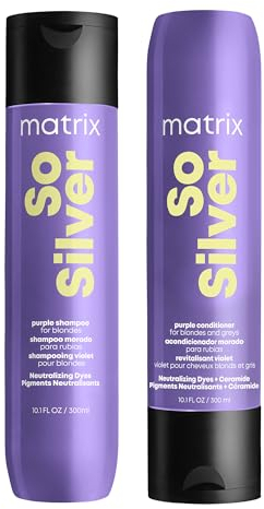 Matrix So Silver Purple Shampoo + Conditioner For Blondes, Silvers, Greys to Remove unwanted yellow undertones 2 x 300ml