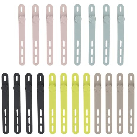 20 Piezas Bridas de Silicona Reutilizables para Gestión de Cables, Organizador Multifuncional para Cables en Casa, Oficina y Espacios de Trabajo, Duraderas y Elásticas [5 Colores, 12 cm de Largo]