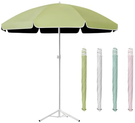 WATAOW Ombrellone da Giardino, Parasole da Patio Impermeabile, Protezione UV, per Piscina, Tavolo, Spiaggia E Ombrellone da Esterno,Ombrellone A Manovella con Base(Green,2.2m/7.2ft)