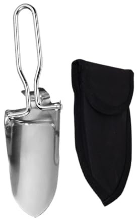 Totority Pala Portátil De Inoxidable para Camping y Jardinería con Bolsa De Transporte para Actividades Al Aire y Uso Senderismo