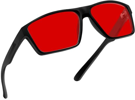 Joopin Gafas Rojas Bloqueo Luz Azul Hombre y Mujer Filtro Luz Azul Verde de Ordenador Gaming Pantallas para Dormir Mejor