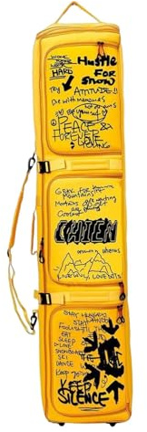 Ronyme Bolsa para Snowboard, Bolsa para esquís con Ruedas, Estuche de Almacenamiento, Resistente, Longitud de hasta 175 cm, Protectora, portátil para, Amarillo