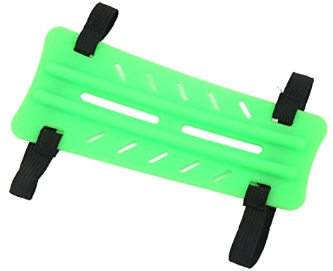 Chrees Protezione per braccio per tiro con l'arco, in gomma, con 2 fibbie per cinghie, per adulti e bambini, resistente agli urti, traspirante, confortevole, regolabile (verde)