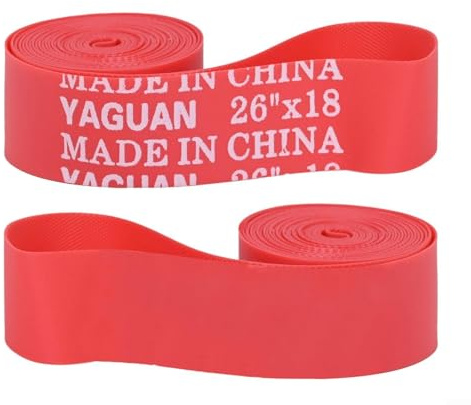 2pcs Bicycle Rim Liner Tape Anti Puncture Pad For Inner Tube Protection Road Bike Mountain Cycling Wheel Strip Red 26 Inch(26 Inch*2.0CM)
