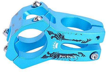 Keenso Potencia para Acortar Talla del Manillar de Bici, Universal Potencia para Manillares de 31,8 mm de Horquilla de Dirección(Azul) Bicicletas y Accesorios