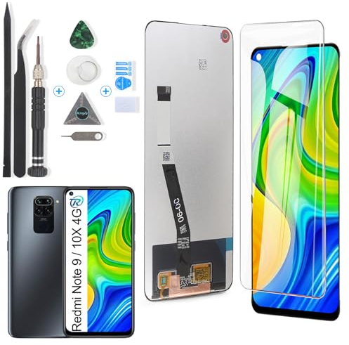 RongZy Pantalla para Xiaomi Redmi Note 9/Redmi 10X 4G Táctil LCD de Repuesto Ensamblaje Digitalizador Reemplazo para M2003J15SG con Herramientas de Reparación(Negro)