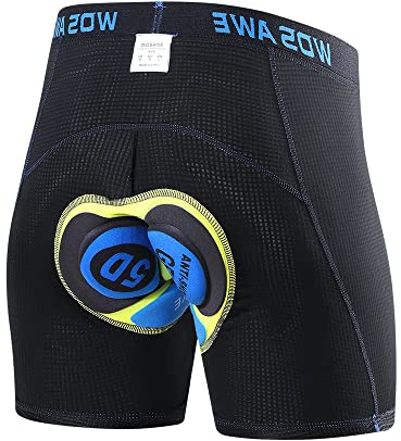 WOSAWE Radunterhose Herren, 5D Gel Gepolstert Atmungsaktiv Radfahren Unterwäsche Elastische Mountainbike Kurz Hose (Gelb XXXL)