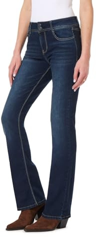 WallFlower Women's InstaStretch Luscious Curvy Bootcut Jeans, Betsy Pure, 0 Long