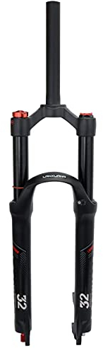 LANXUANR 26/27.5/29 Zoll Magnesiumlegierung Mountainbike Gabel Rückpralleinstellung, Luftfederung Vorderradgabel 100mm Federweg, 9mm Achse, Scheibenbremse