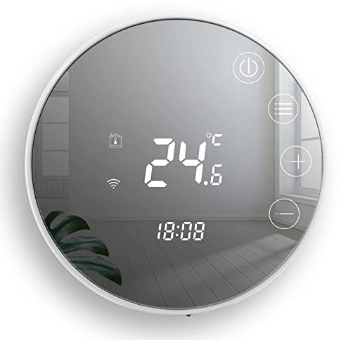 Beok Smart fussbodenheizung Thermostat WiFi Raumthermostat Für Wasser Fußbodenheizung Thermostate Programmierbare Heizungsthermostat Kompatibel mit Tuya Smart Life APP/Alexa,TGR86WIFI-WP