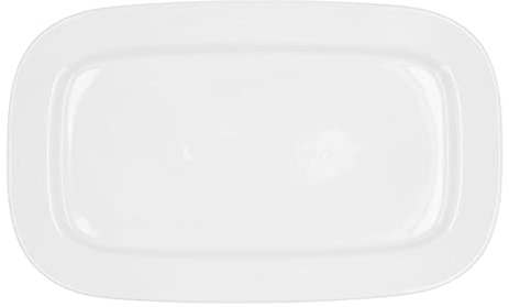 BIDASOA Fuente RECT PORC 36 x 21 CM BID Glacial, Cerámica, Blanco