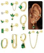 MILACOLATO Ohrringe Ohrstecker Gold Set für Damen Creolen 14K Vergoldete Silber Piercing Knorpel Helix Ohr 20G Goldene Edelstahl Klein Hypoallergen Damenohrringe Ohrringe Schmuck Damen-A